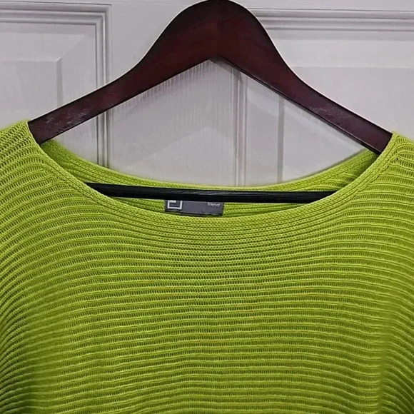 JCP Neon Green Ribbed Sweater Sz XL - Picture 2 of 7